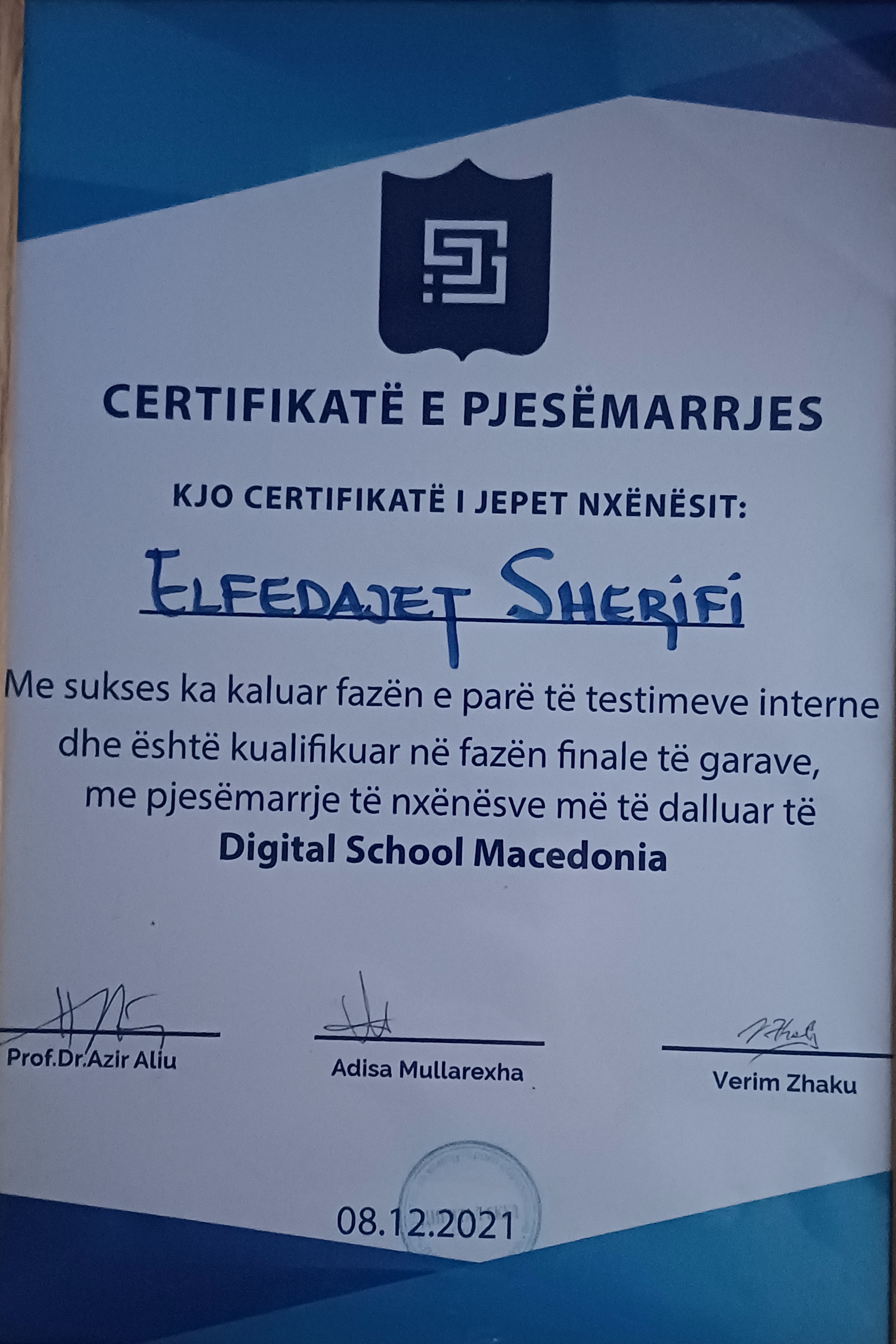 certificate